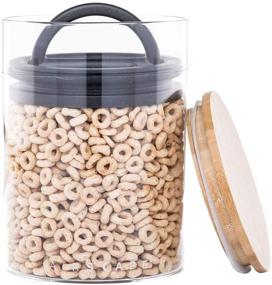 img 1 attached to 🍃 Airscape Glass Canister: Keep Food Fresh with Patented Airtight Lid - Medium 7-Inch Size