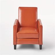 🍊 lucas orange leather modern sleek recliner club chair - unbeatable deal on great furniture! логотип