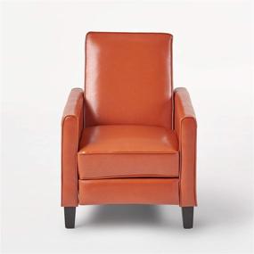 img 4 attached to 🍊 Lucas Orange Leather Modern Sleek Recliner Club Chair - Unbeatable Deal on Great Furniture!