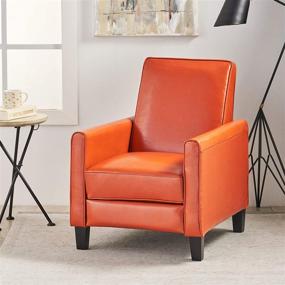 img 3 attached to 🍊 Lucas Orange Leather Modern Sleek Recliner Club Chair - Unbeatable Deal on Great Furniture!