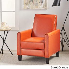 img 2 attached to 🍊 Lucas Orange Leather Modern Sleek Recliner Club Chair - Unbeatable Deal on Great Furniture!