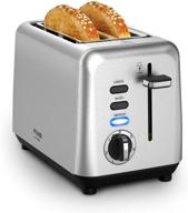 efficient 2 slice stainless steel toaster with bagel, defrost, and cancel functions - fimei smart small toaster логотип