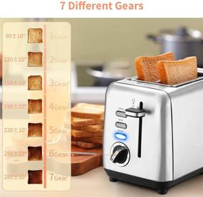 img 2 attached to Efficient 2 Slice Stainless Steel Toaster with Bagel, Defrost, and Cancel Functions - FIMEI Smart Small Toaster