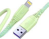 ⚡️ компактный зеленый кабель зарядного устройства для iphone - длина 1 фут [3 шт.] от cabepow - быстрый зарядный кабель для iphone 11/pro/x/xs max/xr/8 plus/7 plus/6/ipad логотип
