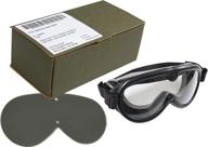 🔆 us army gi sun, wind & dust swdg military goggles - black: dual lenses included logo