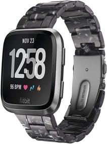 img 4 attached to 💃 Легкий и модный ремешок из смолы для часов Fitbit Versa/ Fitbit Versa 2/ Fitbit Versa Lite Edition - премиальная замена ремешка, совместимого с умными часами Fitbit Versa.