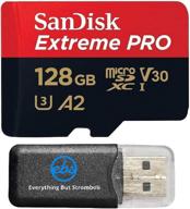 ✨ 128gb sandisk extreme pro micro sdxc 4k for samsung galaxy s8, s8 plus, s8 note, s7, s7 edge - class 10 memory card with everything but stromboli card reader logo