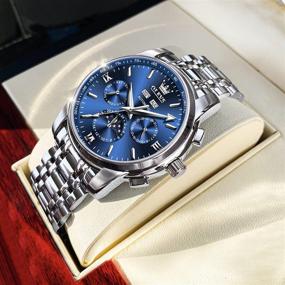 img 2 attached to ⌚ OLEVS Stainless Steel Automatic Chronograph Men's Business Watches