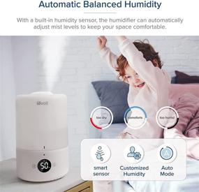 img 2 attached to LEVOIT Top Fill Cool Mist Ultrasonic Humidifiers for Bedroom with Essential Oils, Smart Control for Baby Nursery Kids and Plants Indoor, Quiet and Easy to Clean, BPA Free, 3L Capacity, White