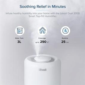 img 3 attached to LEVOIT Top Fill Cool Mist Ultrasonic Humidifiers for Bedroom with Essential Oils, Smart Control for Baby Nursery Kids and Plants Indoor, Quiet and Easy to Clean, BPA Free, 3L Capacity, White