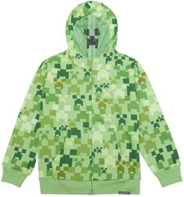 img 4 attached to 🎮 Official Minecraft Boys Video Game Hoodie - Black and Green Creeper Face - Authentic Sweatshirt