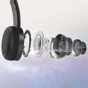 img 1 attached to Беспроводные наушники Tuinyo Bluetooth - наушники с микрофоном над ушами, складные и легкие, стерео без проводов гарнитура для путешествий, работы, телевизора, компьютера, мобильного телефона (серые)