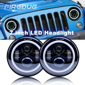 img 3 attached to 🚗 AutoMotor 7'' LED Headlight Halo Round Headlamp for Jeep Wrangler JK TJ LJ 1997-2017, Hummer H1 H2, LED Headlights with Daymaker Amber DRL and Turn Signal Lights