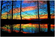 🖼️ fipart diy diamond painting: full-drilled forest sunset cross-stitch kit for stunning wall decoration (12x18 inches) logo