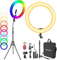 neewer 18” rgb ring light with stand: powerful 42w dimmable led ring light for perfect selfies, makeup, zoom calls, and youtube video shooting with phone holder, bi-color & full color modes, and 9 scene effects logo