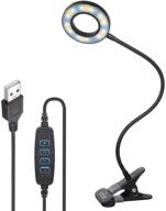 tomshin-e book light: dimmable metal clip-on reading lamp with 3 colors - perfect for makeup mirror, computer, laptop, desk, bed (black) логотип