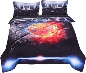 img 1 attached to Basketball Comforter Tencel Cotton Pillowcases