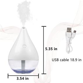 img 1 attached to 🌬️ USB Mini Cool Humidifier - Bedroom Office Baby Kids Plants Travel - 2 Mist Modes Cozy Night Light Whisper Quiet - Portable Ultrasonic - Small Rooms Personal Desktop - 250ml Air Humidifier (Glacier White)