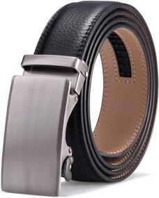 img 4 attached to Inches Men's Accessories and Belts: Premium Genuine Leather Ratchet Slide