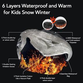 img 2 attached to YukiniYa Easy-On Wrap Winter Mittens for Kids, Waterproof Thinsulate Snow Ski Mittens for 1-12 Years