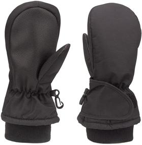 img 4 attached to YukiniYa Easy-On Wrap Winter Mittens for Kids, Waterproof Thinsulate Snow Ski Mittens for 1-12 Years