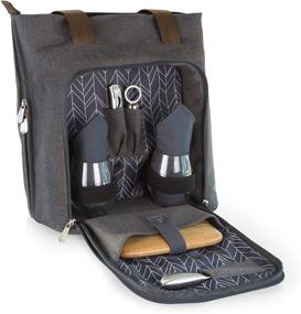 img 4 attached to LEGACY - Sonoma Insulated Tote by Picnic Time Brand for Two with Wine and Cheese Service, Grey