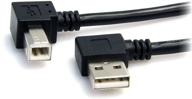 startech.com 3ft (0.91m) кабель usb с прямым углом - 1x usb a к 1x usb b - черный (usb2hab2ra3) логотип