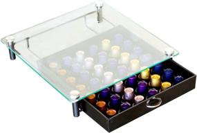 img 3 attached to 🔳 Convenient and Stylish DecoBros Crystal Tempered Glass Nespresso OriginalLine Capsule Storage Drawer Holder