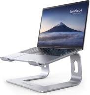 lamicall laptop stand: ergonomic aluminum notebook holder - detachable laptop riser elevator for desk, suitable for macbook air pro, dell xps, hp (10-15.6'') - silver logo