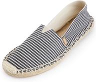 👞 black stripe espadrilles size 8.5 men's loafers & slip-ons shoes by kentti logo