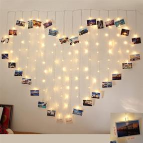 img 3 attached to 🌟 124 Lights Heart Shape Photo Clip String Lights: Sweet Ambience Decoration for Bedroom, Livingroom, Birthday/Wedding, Balloon Decoration, Warm White