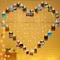 🌟 124 lights heart shape photo clip string lights: sweet ambience decoration for bedroom, livingroom, birthday/wedding, balloon decoration, warm white логотип