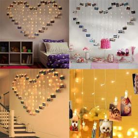 img 1 attached to 🌟 124 Lights Heart Shape Photo Clip String Lights: Sweet Ambience Decoration for Bedroom, Livingroom, Birthday/Wedding, Balloon Decoration, Warm White