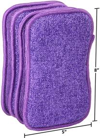 img 2 attached to 🧽 Greenco Extra Large Microfiber Sponge Scrub Sponges - Pack of 4 for Efficient Kitchen Dishwashing and Bathroom Cleaning (8x5 Inches)