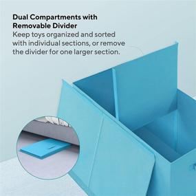 img 1 attached to 🧸 Large Toy Chest for Boys - Toy Box for Boys and Girls, Toddler, Kids - Toy Organizer with Storage Bins - Kids Storage Containers - Blue Kids Storage Box - Playroom Storage Organizer