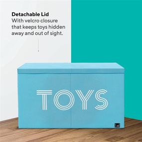 img 3 attached to 🧸 Large Toy Chest for Boys - Toy Box for Boys and Girls, Toddler, Kids - Toy Organizer with Storage Bins - Kids Storage Containers - Blue Kids Storage Box - Playroom Storage Organizer