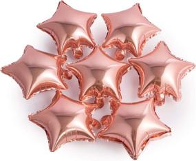 img 2 attached to 🎈 10-Inch Deer Star-Shaped Foil Balloon Set - Pack of 50 Mini Mylar Rose Gold Balloons