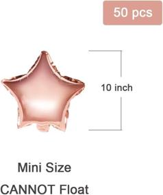 img 1 attached to 🎈 10-Inch Deer Star-Shaped Foil Balloon Set - Pack of 50 Mini Mylar Rose Gold Balloons