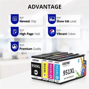 img 3 attached to FASTINK Compatible Ink Cartridges for HP OfficeJet Pro 8600 8610 8100 8615 8620 8630 8660 251dw Printer - Combo Pack HP 950XL 951XL (1 Black, 1 Cyan, 1 Magenta, 1 Yellow)