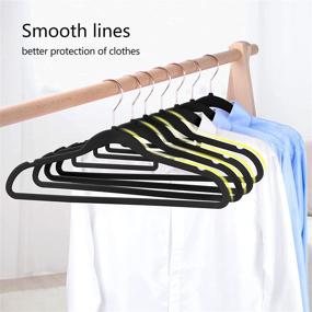 img 1 attached to IEOKE Heavy Duty Velvet Hangers - Non-Slip 360 Swivel Hook, Ultra-Thin Clothes Racks for Space Saving - Pack of 50 (Black)