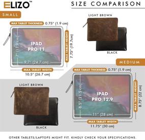 img 1 attached to 📱 ELIZO Leather iPad Pro 11 Inch Case Cover - iPad 8th Gen Sleeve - iPad 7th, 6th, 5th Gen Tablet Case - Galaxy Tab s7 Pencil Holder Bag Black