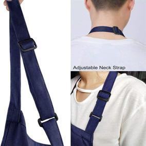 img 1 attached to 👨 Viedouce Waterproof Adjustable Chef Aprons with Pockets - 2 Packs | For Home, Restaurant, Craft, Garden, BBQ, School, Coffee House | Men and Women | Stripe Navy