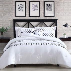 img 2 attached to 🛌 Modern Threads 5 Piece Washed-Tufted Comforter Set Mia, Queen, White: Cozy and Stylish Bedding for a Modern Bedroom