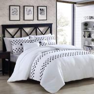 🛌 modern threads 5 piece washed-tufted comforter set mia, queen, white: cozy and stylish bedding for a modern bedroom logo