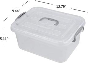 img 3 attached to 🗄️ Nesmilers 2 Packs Storage Bin with Lid - 8 Liter Plastic Box Set: Organize with Ease