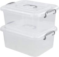 🗄️ nesmilers 2 packs storage bin with lid - 8 liter plastic box set: organize with ease логотип