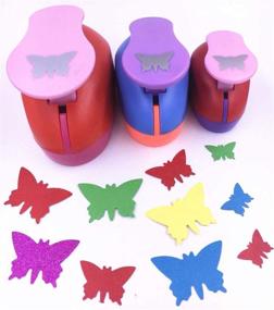 img 4 attached to TECH-P Craft Punch Set - Create Stunning Butterfly Art Crafts with this 3PCS Paper Punch Tool for Scrapbooking, Cards, and Decorations