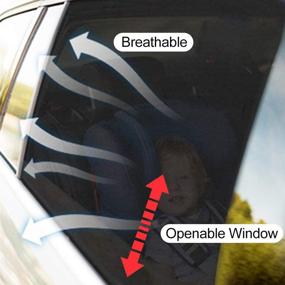 img 2 attached to 🌞 Боковые солнцезащитные шторки для задних окон автомобиля - универсальная посадка для большинства автомобилей/SUV, 2 штуки - идеально подходят для защиты от солнца для младенцев, семьи и домашних животных - накладки на окна автомобиля