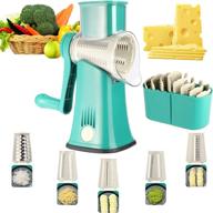 🧀 5-in-1 anoter-kitchen rotary cheese grater mandoline slicer - easy clean handheld julienne shredder & waffle slicers - stainless steel blades for vegetables, nuts, and french fries logo