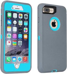 img 3 attached to 📱 LTifree Defender Case for iPhone 7 Plus and iPhone 8 Plus - Full Body Heavy Duty Case with Built-in Screen Protector (Blue)